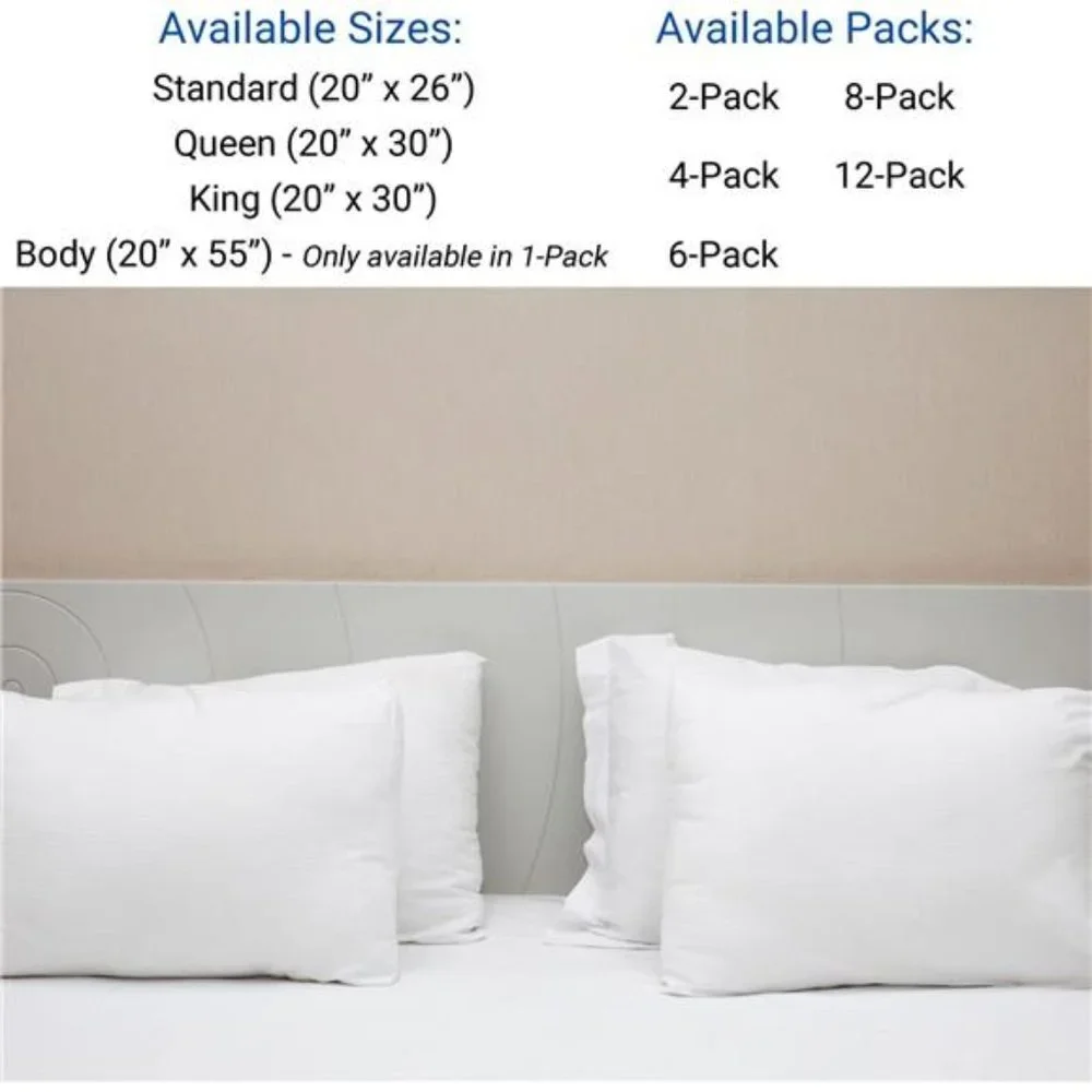 Waterproof Zippered Bed Bug Pillow Protector 4 Pack - Hypoallergenic Pillow